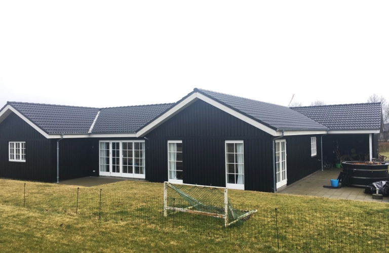 Stort 1 plans træhus